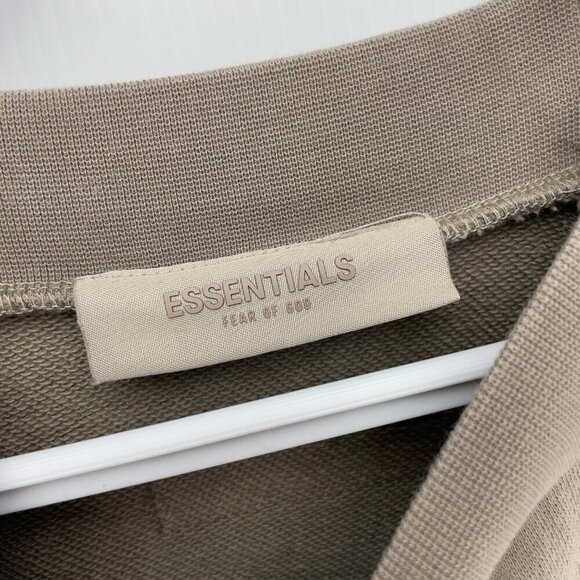 Fearβ of God Essentials Short Sleeves Taupe Greige Cotton Sweatshirt Size L - Picture 6 of 9